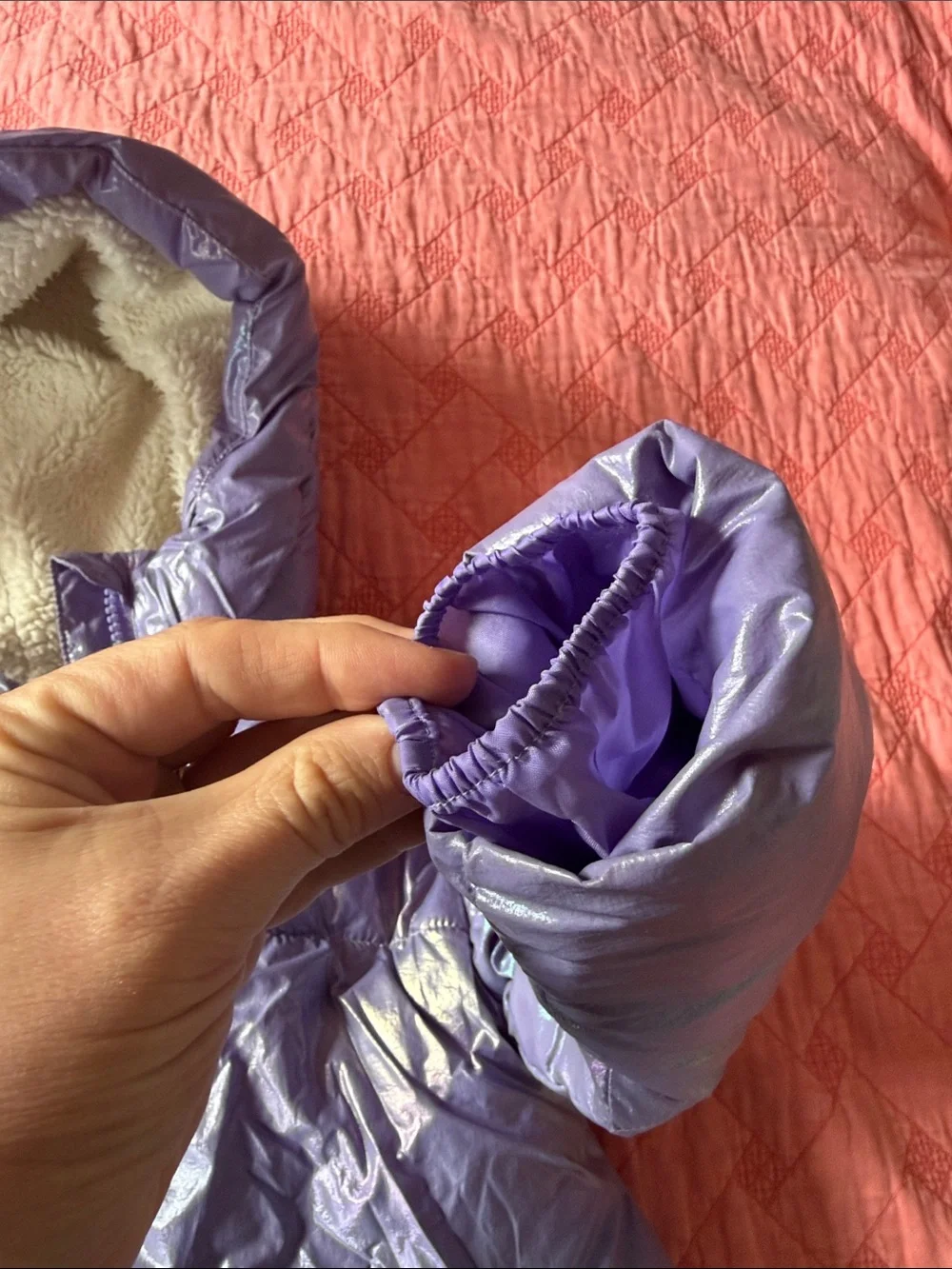 GAP Iridescent Lavender Hooded Puffer
